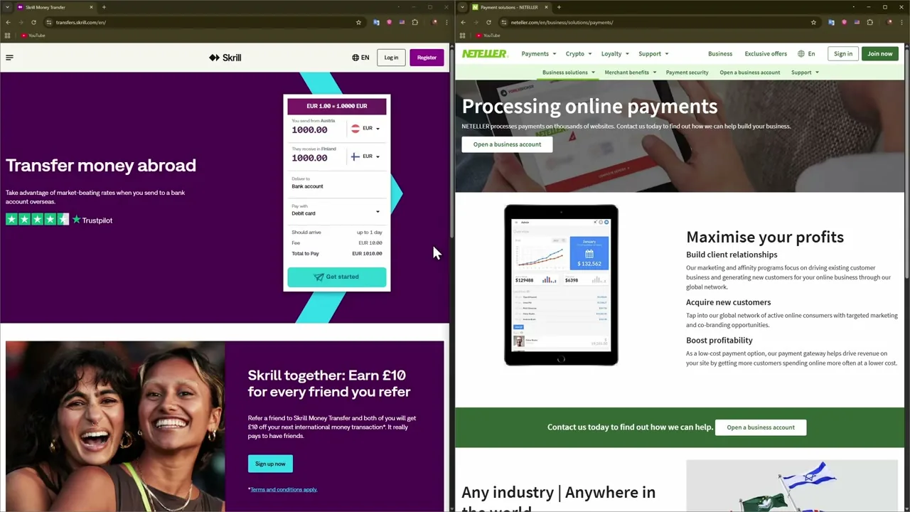 Comparativa Neteller vs Skrill para casinos online en España